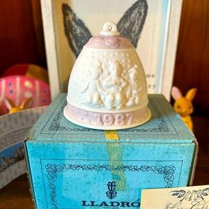 Vintage Lladro 1987 Christmas bell ornament, Christmas ornament